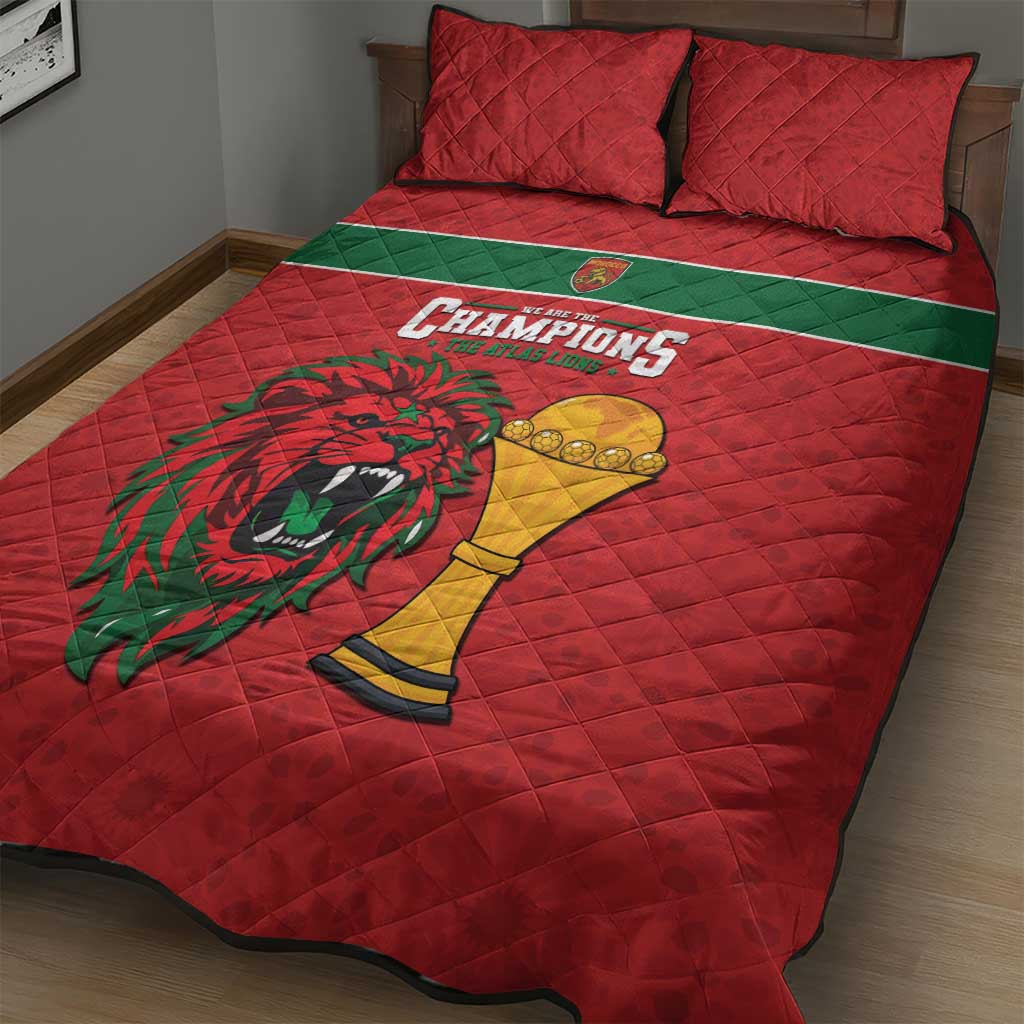 Morocco Champions Football Quilt Bed Set Atlas Lions Rise