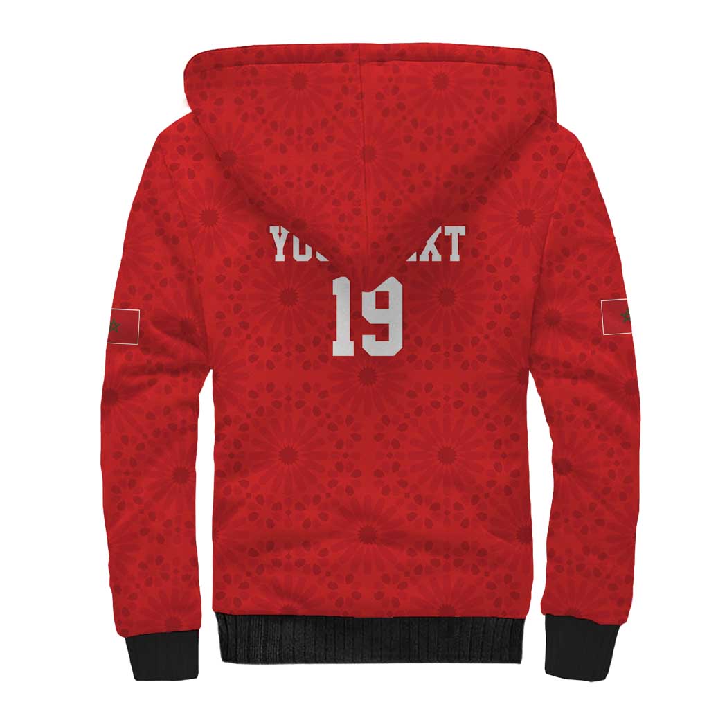 Morocco Champions Football Custom Sherpa Hoodie Atlas Lions Rise
