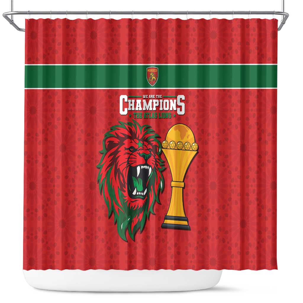 Morocco Champions Football Shower Curtain Atlas Lions Rise