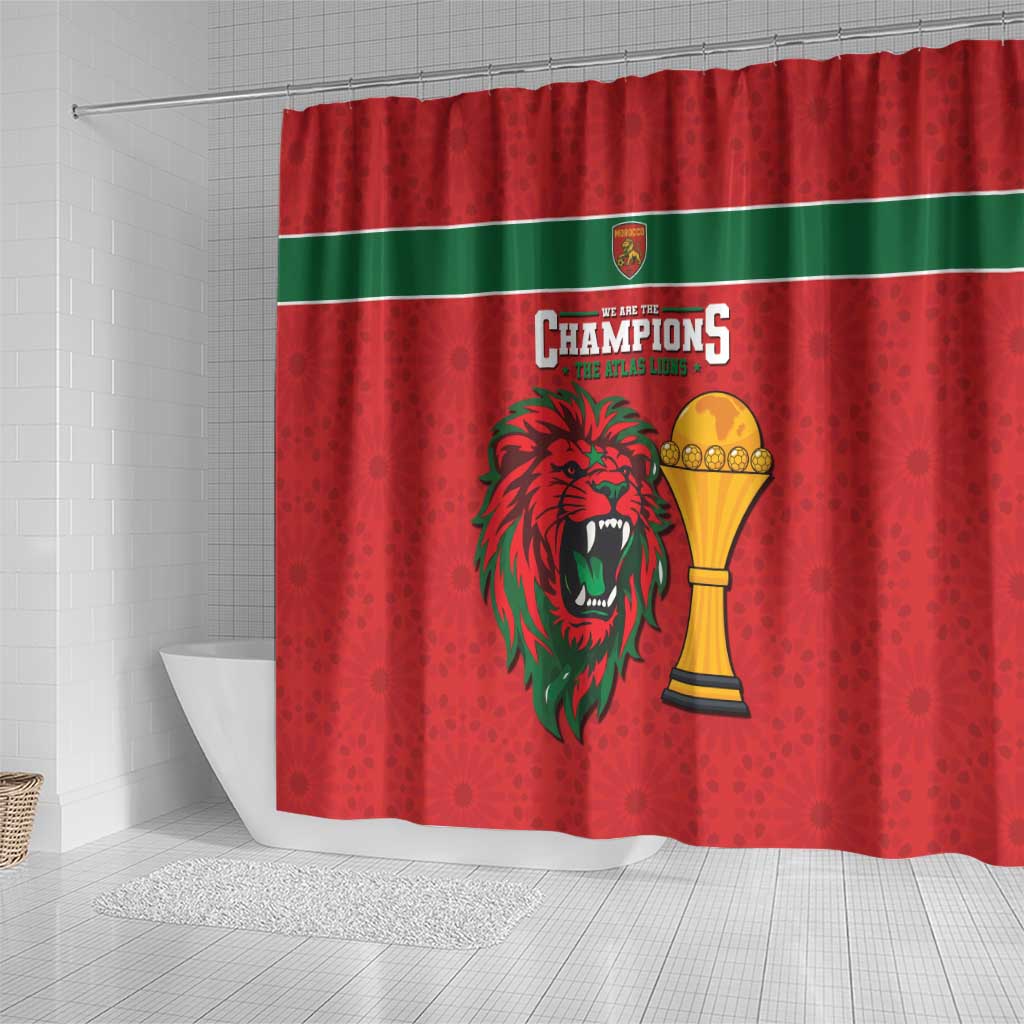Morocco Champions Football Shower Curtain Atlas Lions Rise