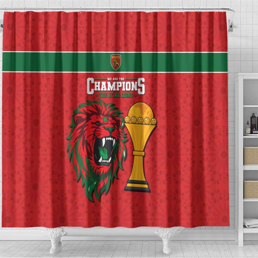 Morocco Champions Football Shower Curtain Atlas Lions Rise