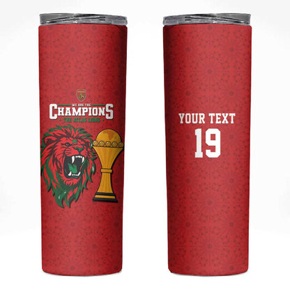 Morocco Champions Football Custom Skinny Tumbler Atlas Lions Rise