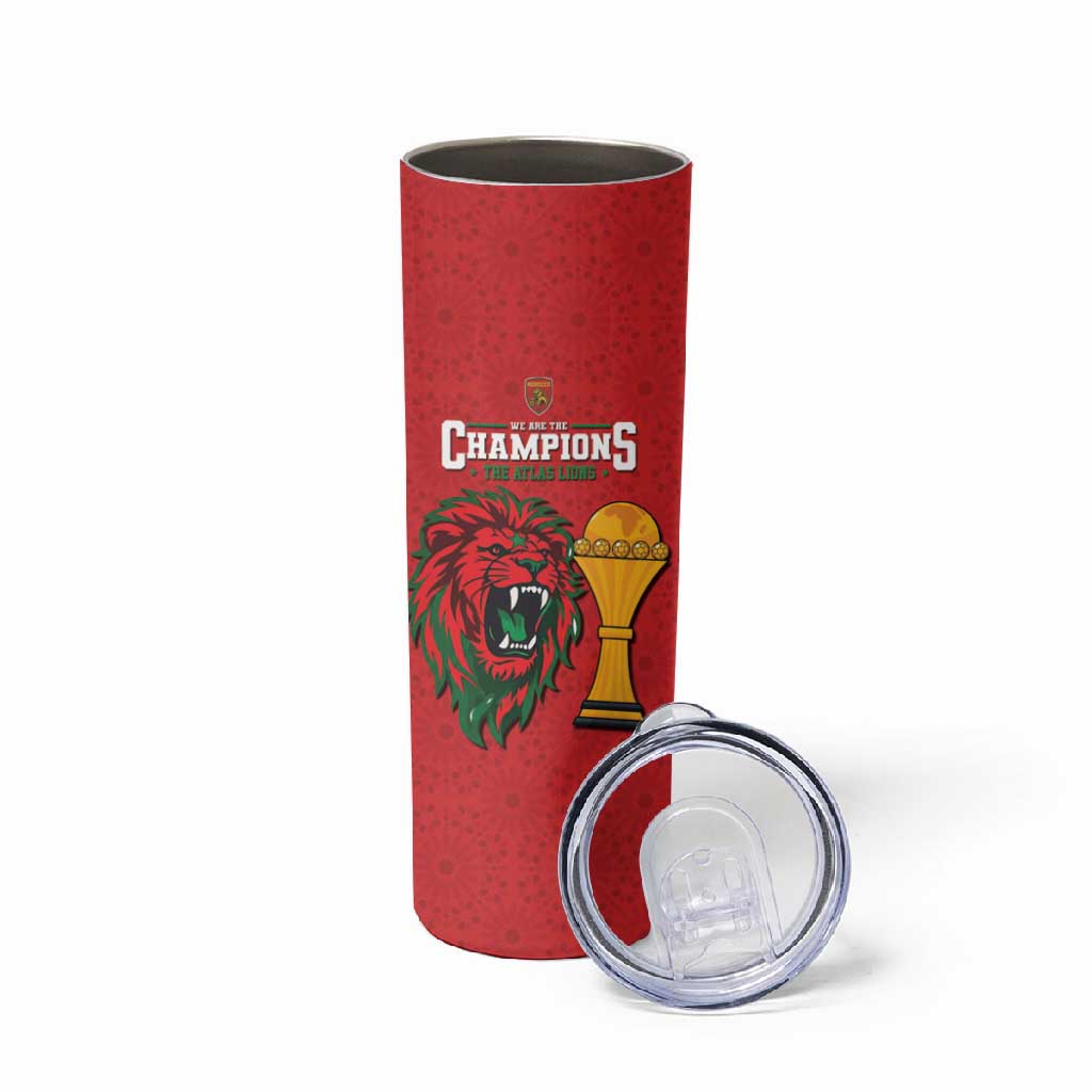 Morocco Champions Football Custom Skinny Tumbler Atlas Lions Rise