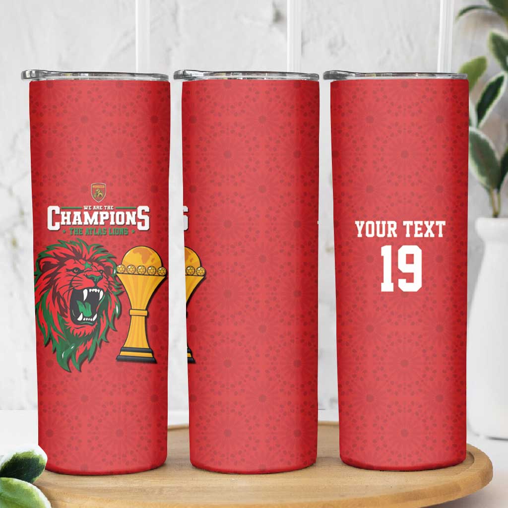 Morocco Champions Football Custom Skinny Tumbler Atlas Lions Rise
