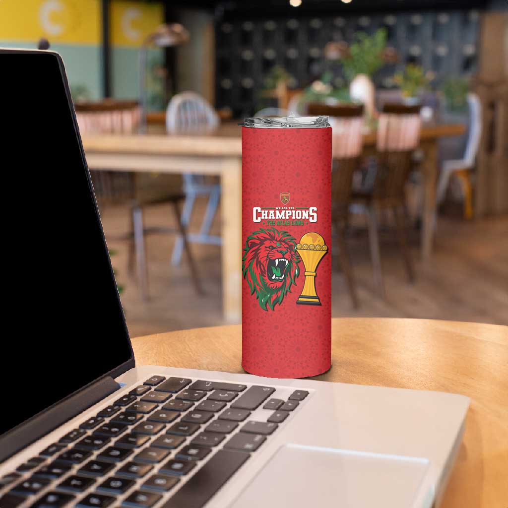 Morocco Champions Football Custom Skinny Tumbler Atlas Lions Rise