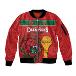 Morocco Champions Football Custom Sleeve Zip Bomber Jacket Atlas Lions Rise