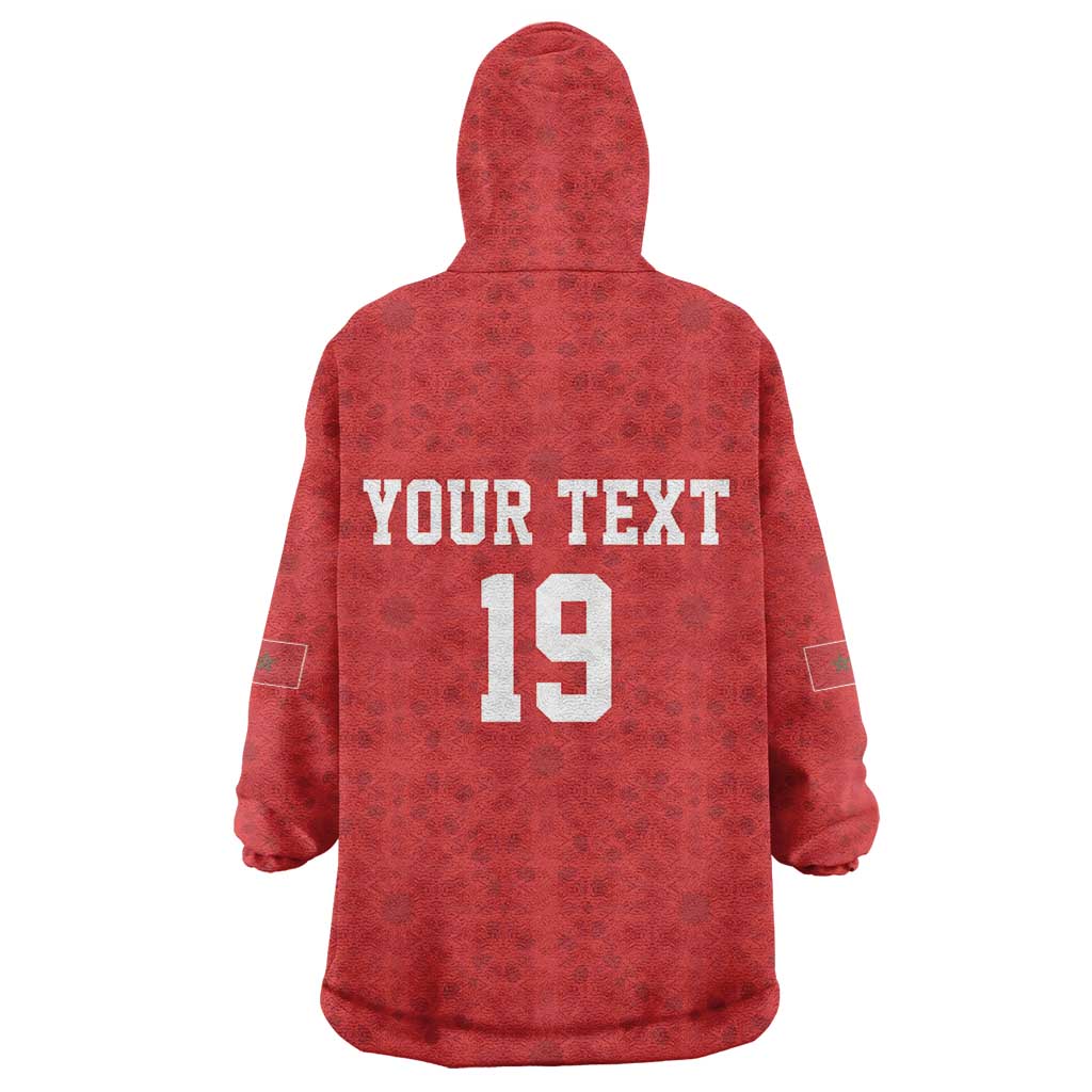 Morocco Champions Football Custom Wearable Blanket Hoodie Atlas Lions Rise