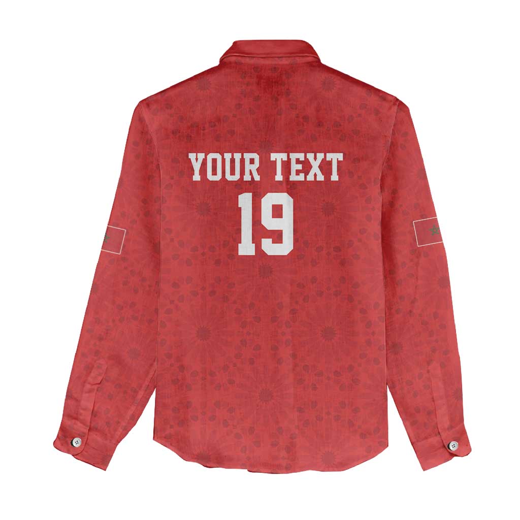 Morocco Champions Football Custom Women Casual Shirt Atlas Lions Rise