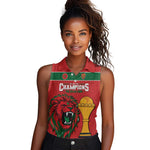Morocco Champions Football Custom Women Sleeveless Polo Shirt Atlas Lions Rise