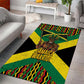 Black Jamaicans Warrior Spirit Area Rug Tribal Fighter in Reggae Colors - African Pride