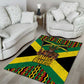 Black Jamaicans Warrior Spirit Area Rug Tribal Fighter in Reggae Colors - African Pride