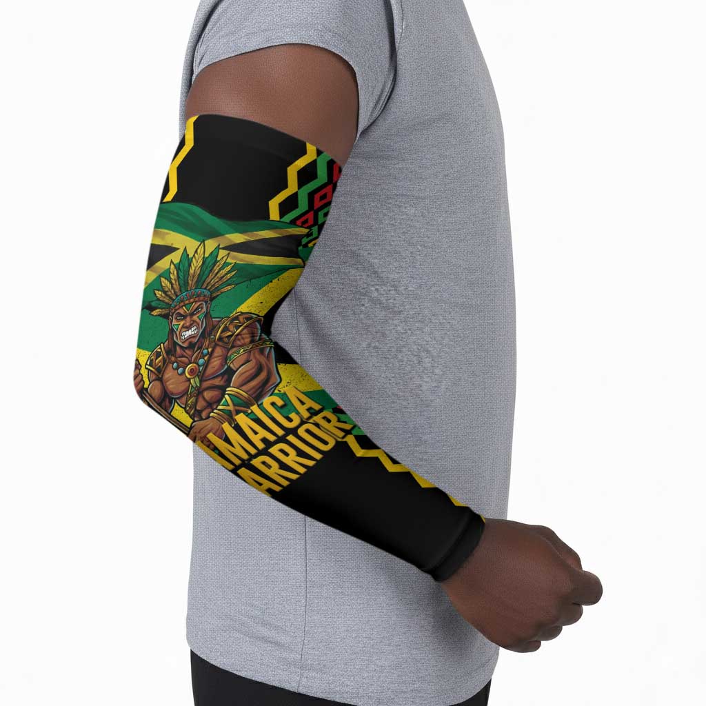 Black Jamaicans Warrior Spirit Arm Sleeves Tribal Fighter in Reggae Colors