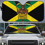 Black Jamaicans Warrior Spirit Auto Sun Shade Tribal Fighter in Reggae Colors