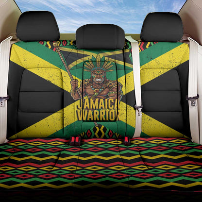Black Jamaicans Warrior Spirit Back Car Seat Cover Tribal Fighter in Reggae Colors - African Pride