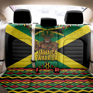 Black Jamaicans Warrior Spirit Back Car Seat Cover Tribal Fighter in Reggae Colors - African Pride