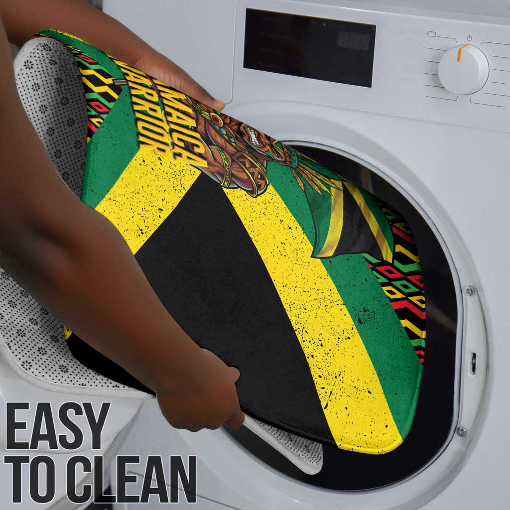Black Jamaicans Warrior Spirit Bathroom Set Tribal Fighter in Reggae Colors
