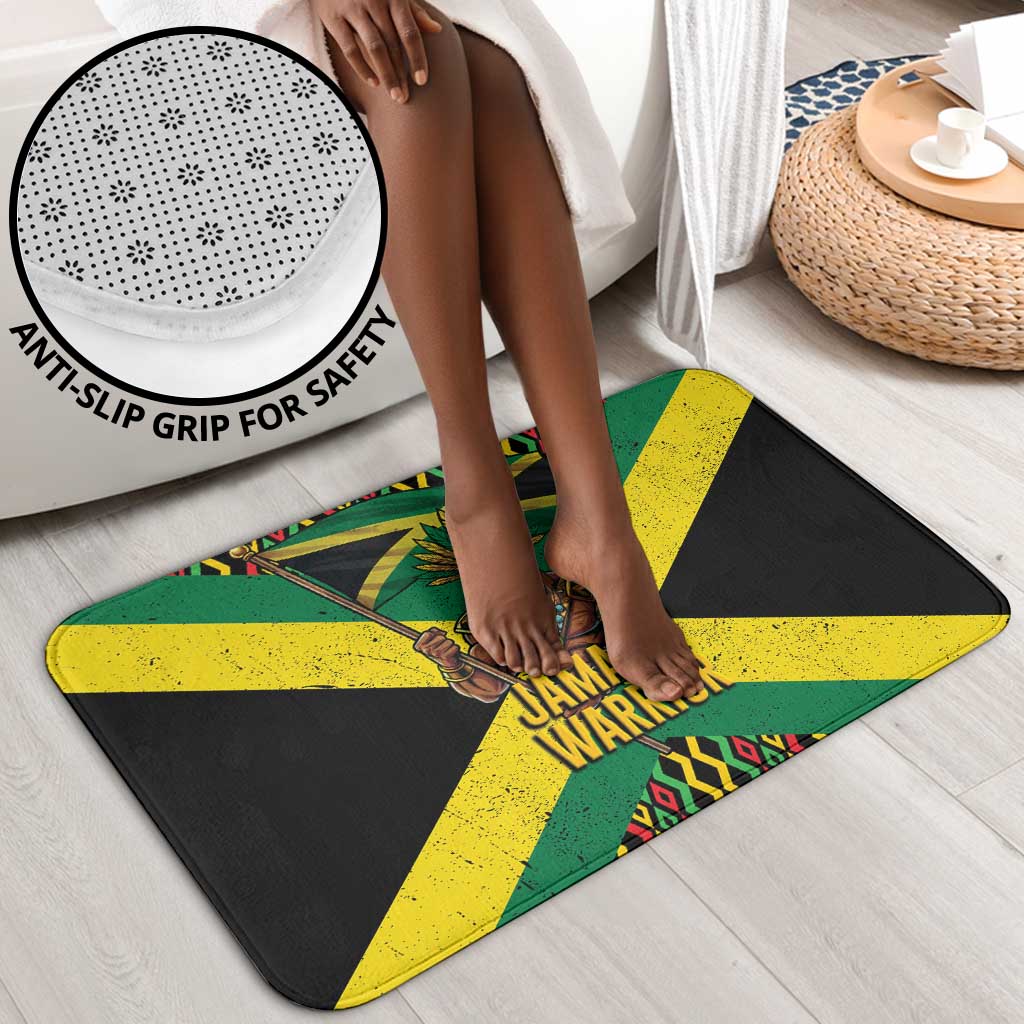 Black Jamaicans Warrior Spirit Bathroom Set Tribal Fighter in Reggae Colors