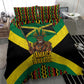 Black Jamaicans Warrior Spirit Bedding Set Tribal Fighter in Reggae Colors - African Pride