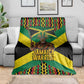 Black Jamaicans Warrior Spirit Blanket Tribal Fighter in Reggae Colors - African Pride