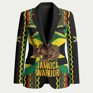 Black Jamaicans Warrior Spirit Blazer Tribal Fighter in Reggae Colors