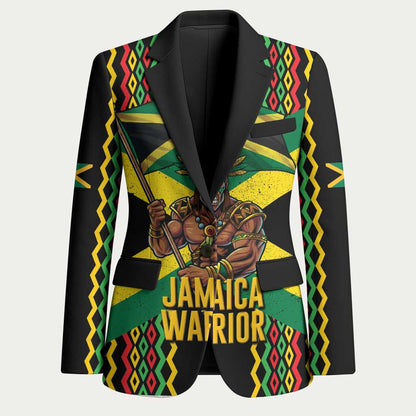 Black Jamaicans Warrior Spirit Blazer Tribal Fighter in Reggae Colors
