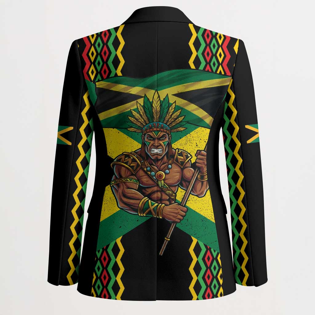 Black Jamaicans Warrior Spirit Blazer Tribal Fighter in Reggae Colors