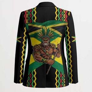 Black Jamaicans Warrior Spirit Blazer Tribal Fighter in Reggae Colors