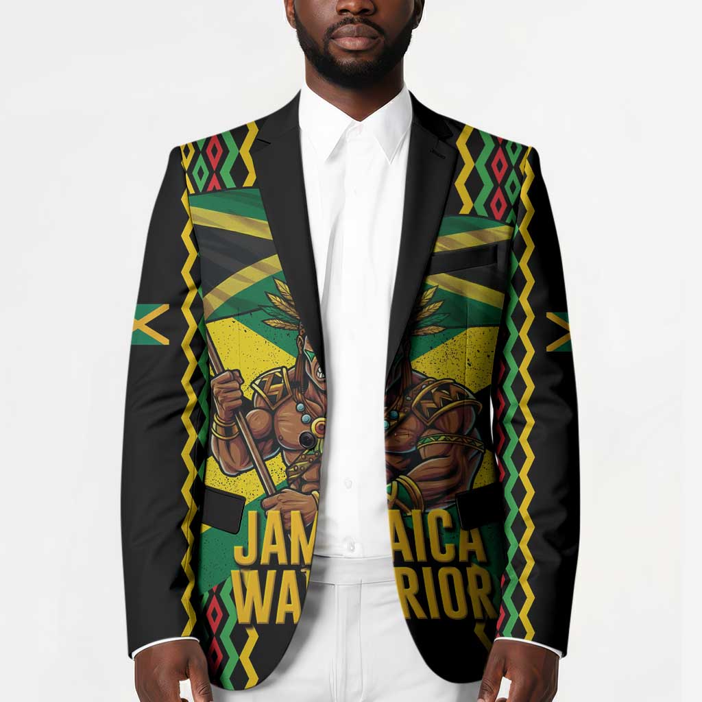 Black Jamaicans Warrior Spirit Blazer Tribal Fighter in Reggae Colors