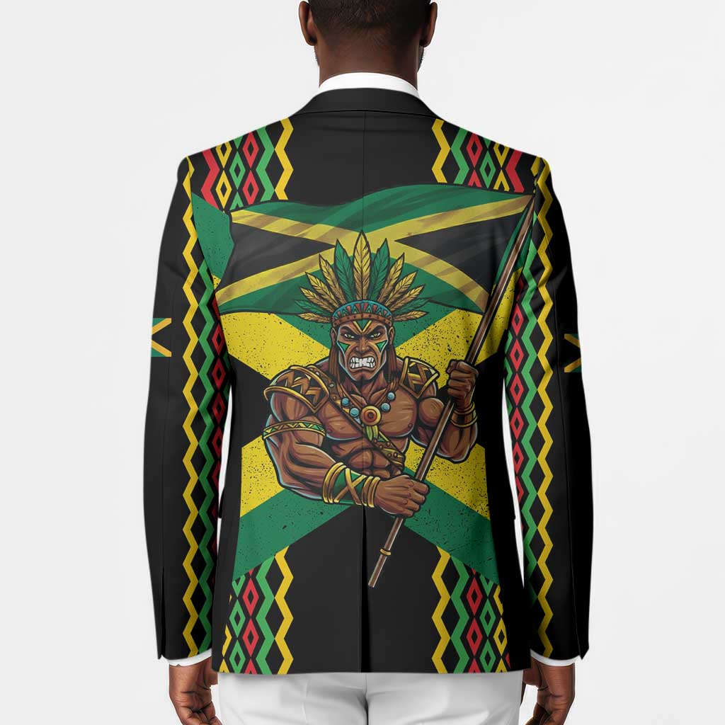 Black Jamaicans Warrior Spirit Blazer Tribal Fighter in Reggae Colors