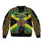 Black Jamaicans Warrior Spirit Bomber Jacket Tribal Fighter in Reggae Colors - African Pride