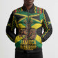 Black Jamaicans Warrior Spirit Bomber Puffer Jacket Tribal Fighter in Reggae Colors