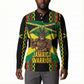 Black Jamaicans Warrior Spirit Button Sweatshirt Tribal Fighter in Reggae Colors