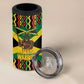 Black Jamaicans Warrior Spirit 4 in 1 Can Cooler Tumbler Tribal Fighter in Reggae Colors - African Pride