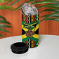 Black Jamaicans Warrior Spirit 4 in 1 Can Cooler Tumbler Tribal Fighter in Reggae Colors - African Pride