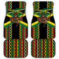 Black Jamaicans Warrior Spirit Car Mats Tribal Fighter in Reggae Colors - African Pride