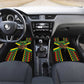 Black Jamaicans Warrior Spirit Car Mats Tribal Fighter in Reggae Colors - African Pride