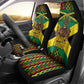 Black Jamaicans Warrior Spirit Car Seat Cover Tribal Fighter in Reggae Colors - African Pride