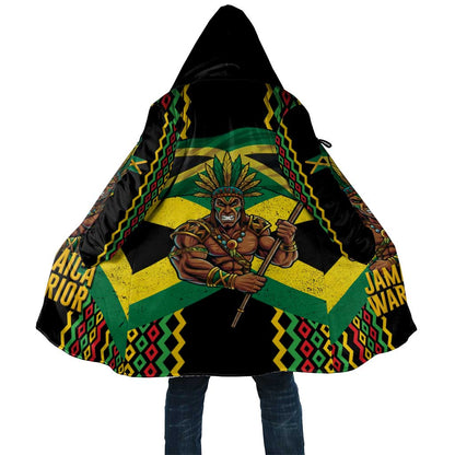 Black Jamaicans Warrior Spirit Cloak Tribal Fighter in Reggae Colors