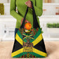 Black Jamaicans Warrior Spirit Grocery Bag Tribal Fighter in Reggae Colors - African Pride