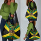 Black Jamaicans Warrior Spirit Grocery Bag Tribal Fighter in Reggae Colors - African Pride