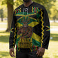 Black Jamaicans Warrior Spirit Hockey Jersey Tribal Fighter in Reggae Colors