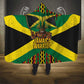 Black Jamaicans Warrior Spirit Hooded Blanket Tribal Fighter in Reggae Colors - African Pride