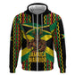 Black Jamaicans Warrior Spirit Hoodie Tribal Fighter in Reggae Colors - African Pride