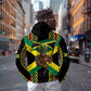 Black Jamaicans Warrior Spirit Hoodie Tribal Fighter in Reggae Colors - African Pride