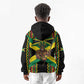 Black Jamaicans Warrior Spirit Kid Hoodie Tribal Fighter in Reggae Colors - African Pride