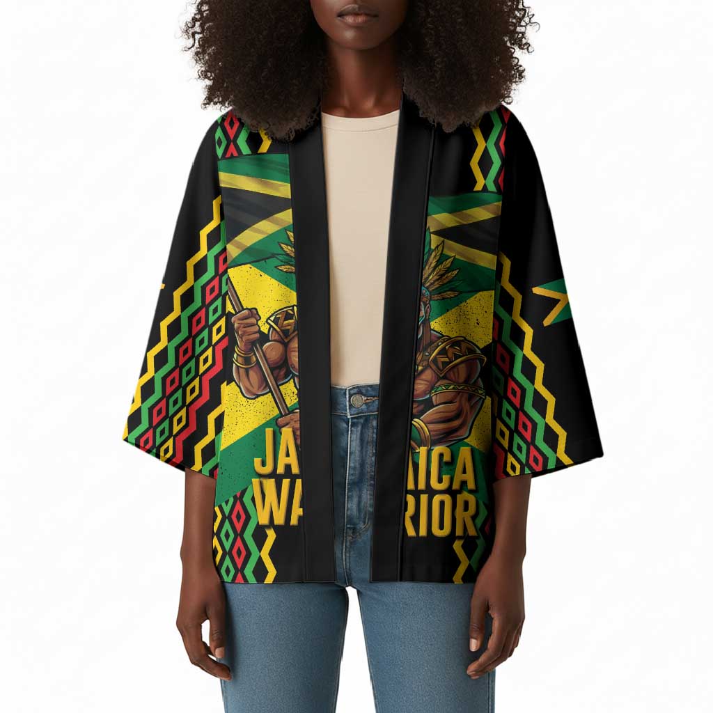 Black Jamaicans Warrior Spirit Kimono Tribal Fighter in Reggae Colors