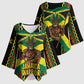 Black Jamaicans Warrior Spirit Kimono Sleeve Blouse Tribal Fighter in Reggae Colors