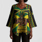 Black Jamaicans Warrior Spirit Kimono Sleeve Blouse Tribal Fighter in Reggae Colors