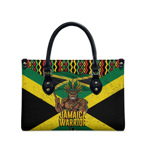 Black Jamaicans Warrior Spirit Leather Bag Tribal Fighter in Reggae Colors