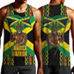Black Jamaicans Warrior Spirit Men Tank Top Tribal Fighter in Reggae Colors - African Pride